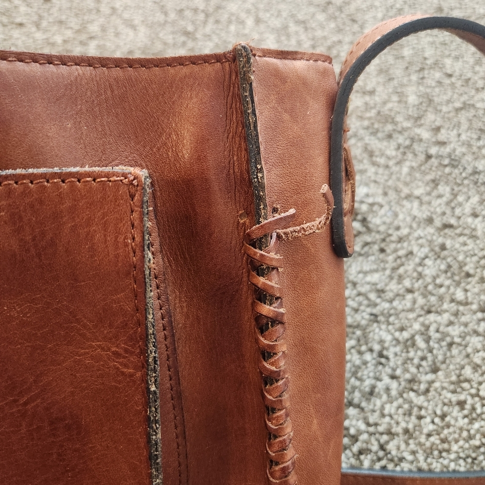 Patricia Nash Leather Braided Baratolli Saddle Crossbody Bag - Picture 7 of 11